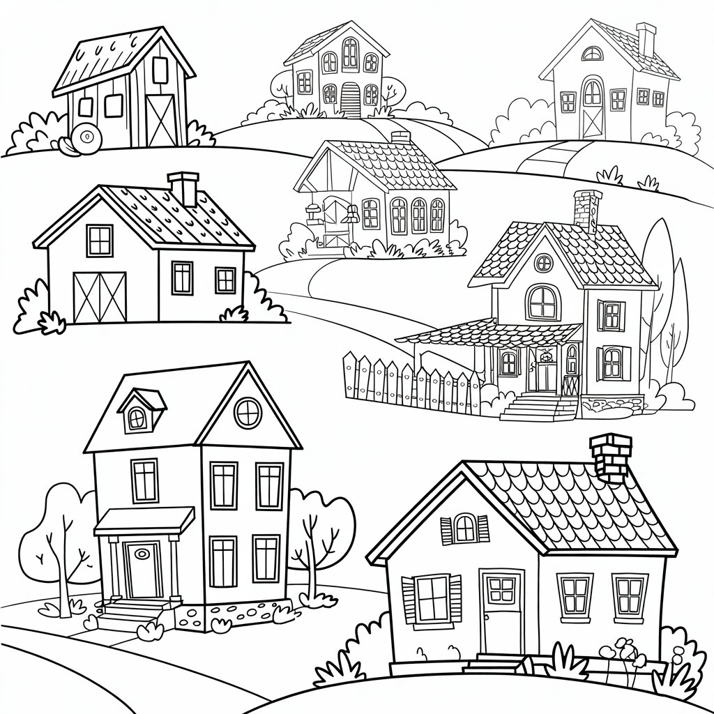 color pages of houses