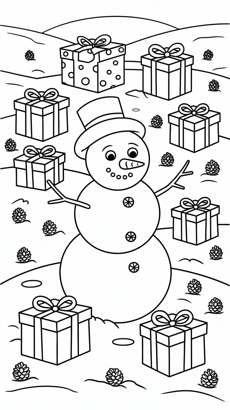 coloring pages for snowman