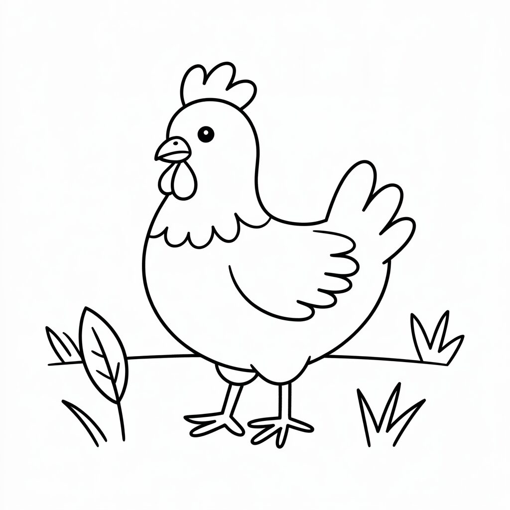 coloring page chicken
