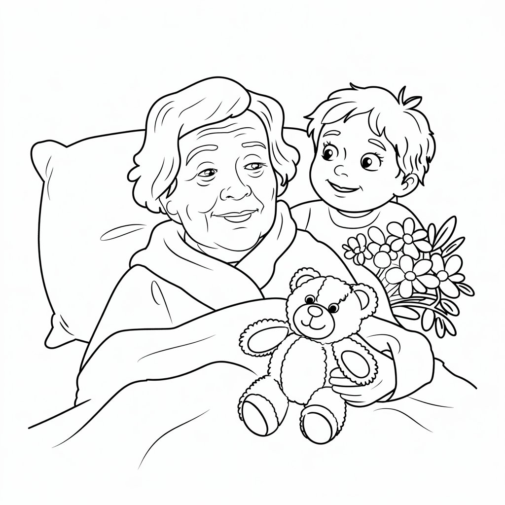 get well soon coloring page