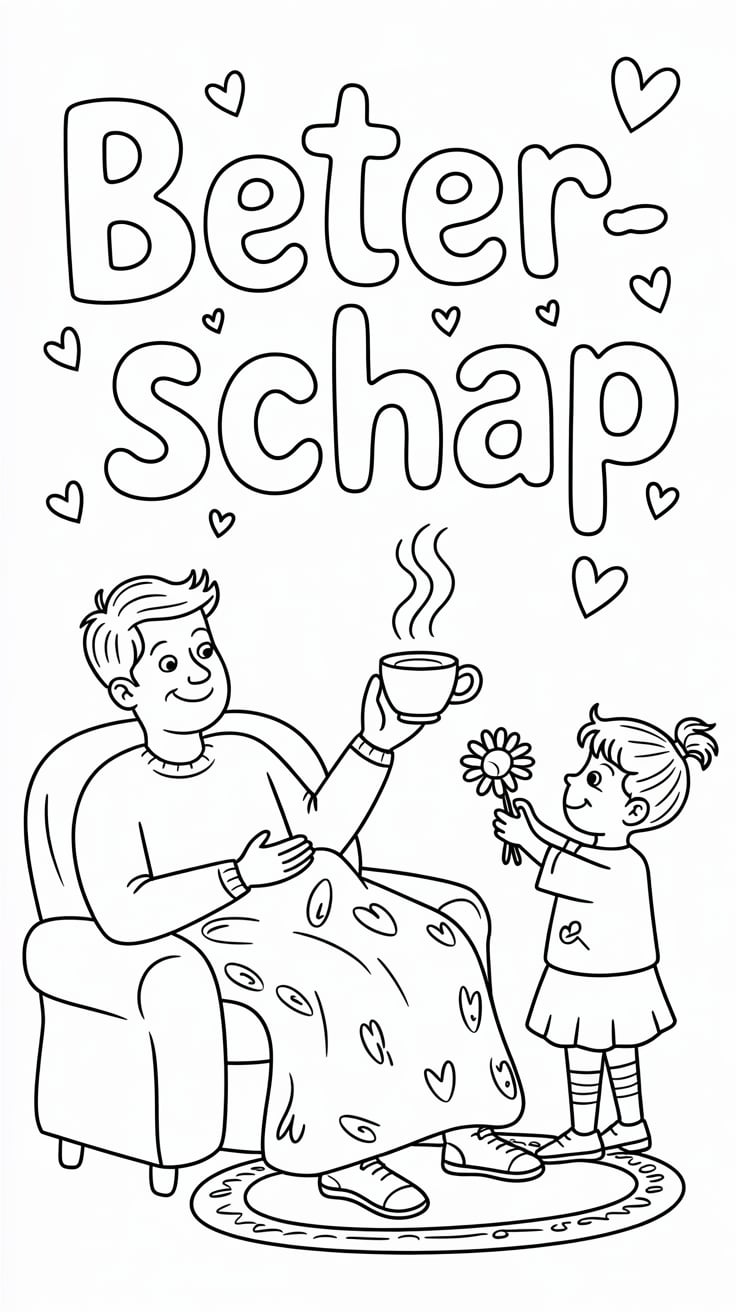 get well soon color pages