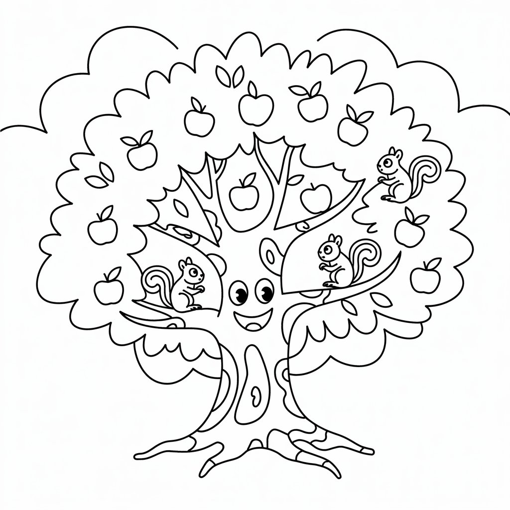 coloring book pages trees