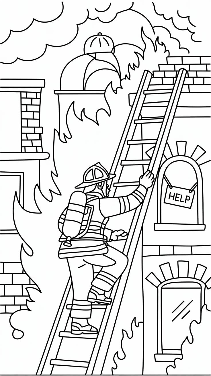 firefighter helmet coloring page