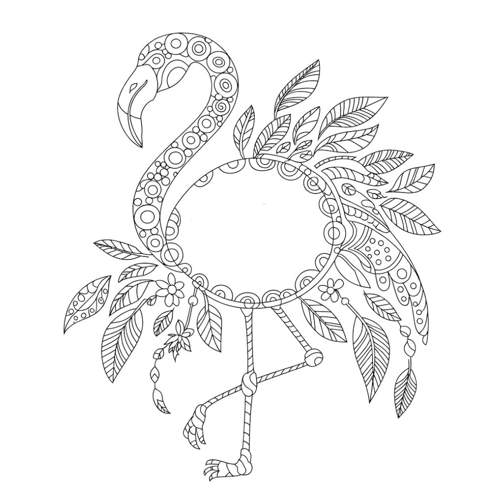 flamingo coloring page printable