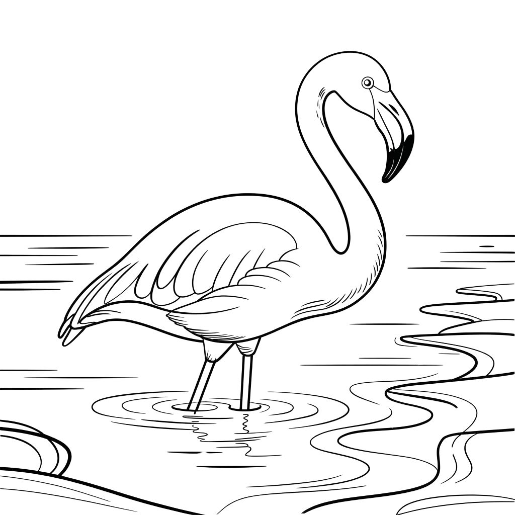 flamingo coloring page