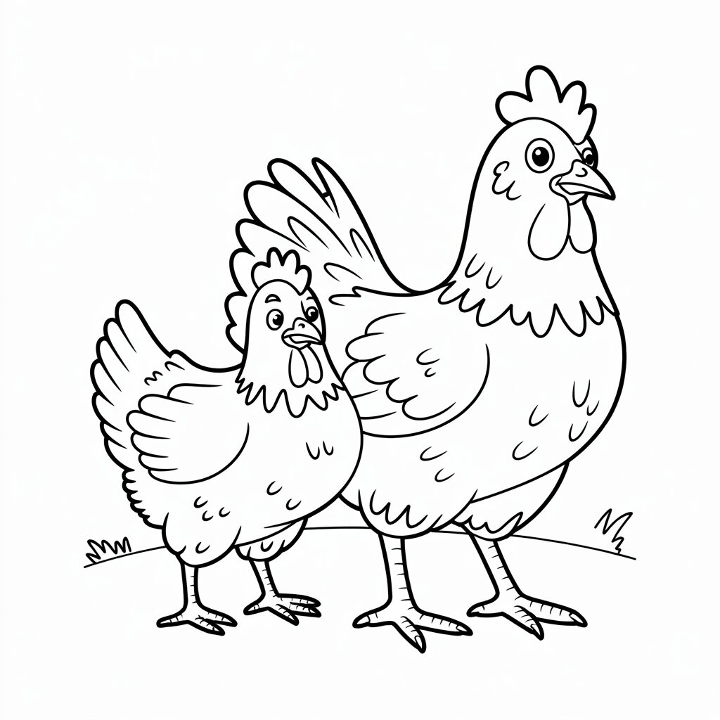 chicken coloring book pages