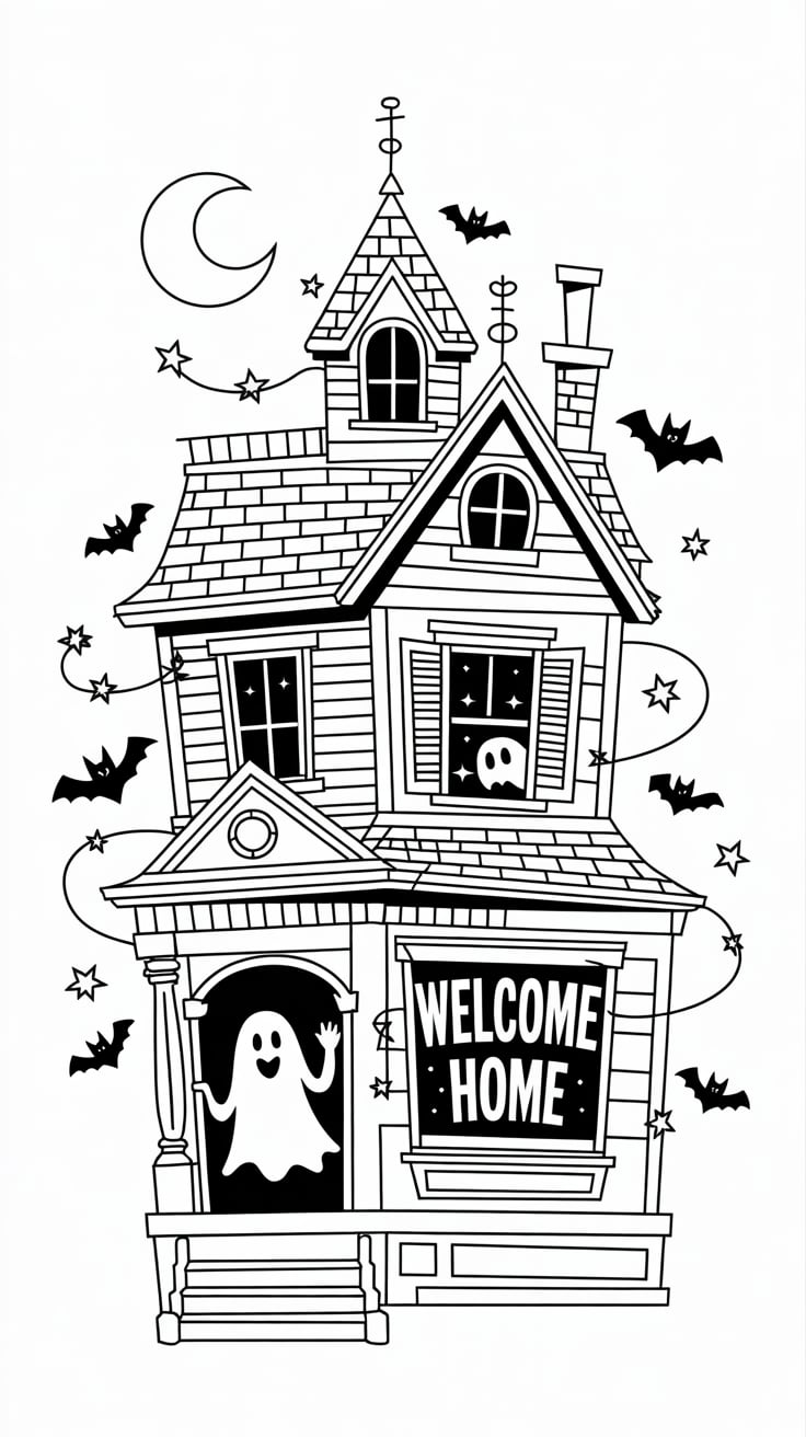 spooky adult coloring pages