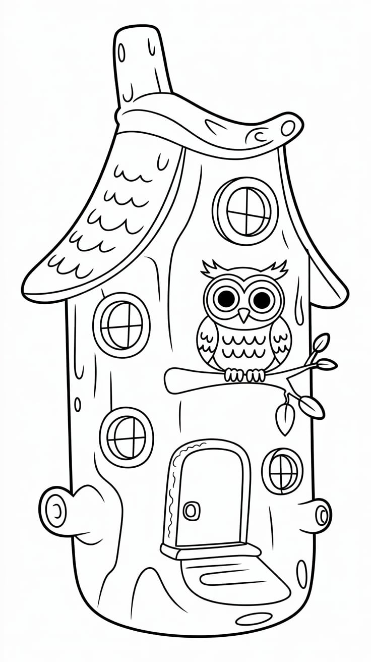 tree house coloring pages