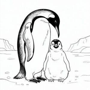 coloring page penguin