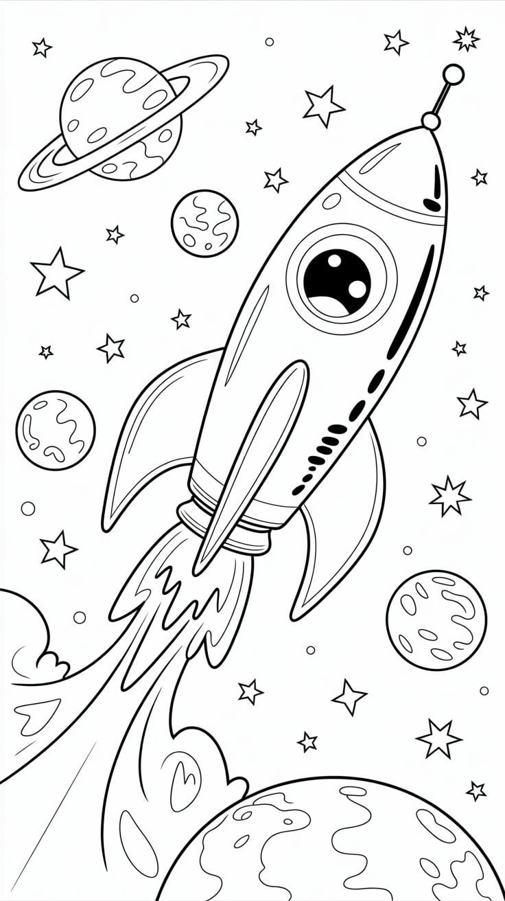 rocket ships coloring pages