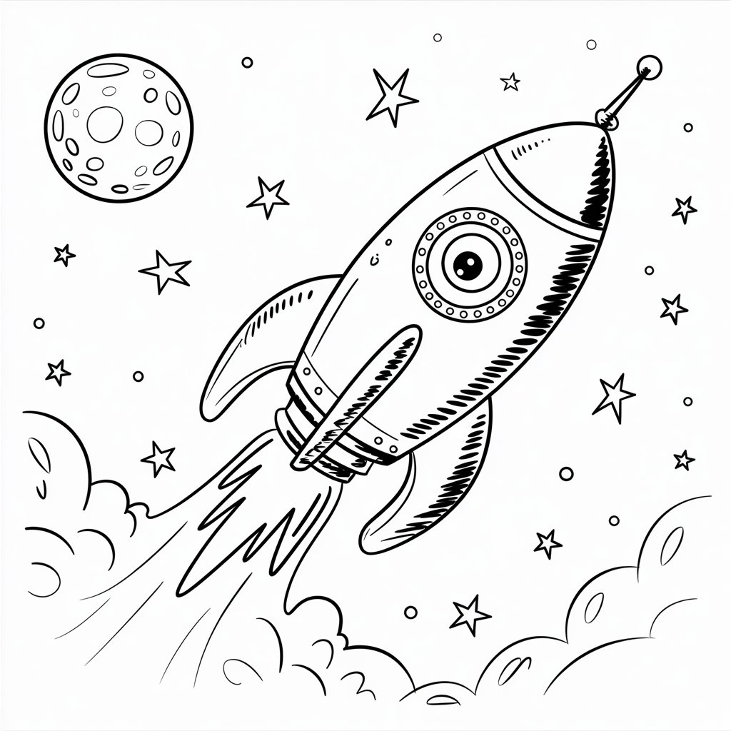 rocket coloring pages