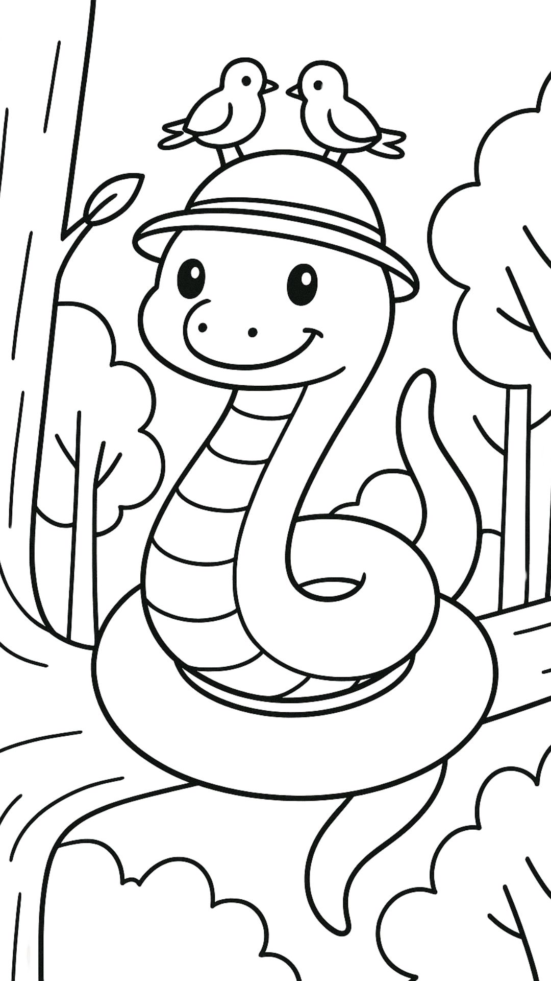 cute snake coloring page