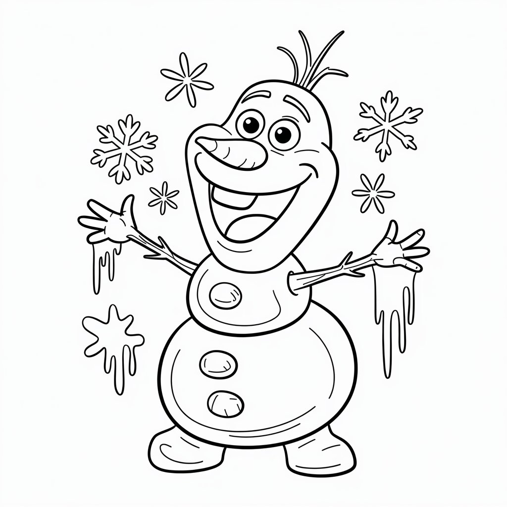 coloring page snowman