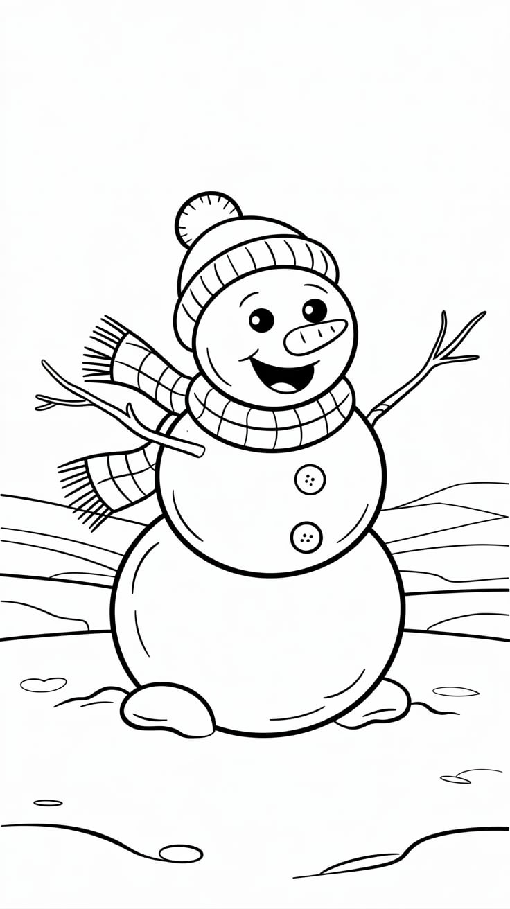 coloring book snowman