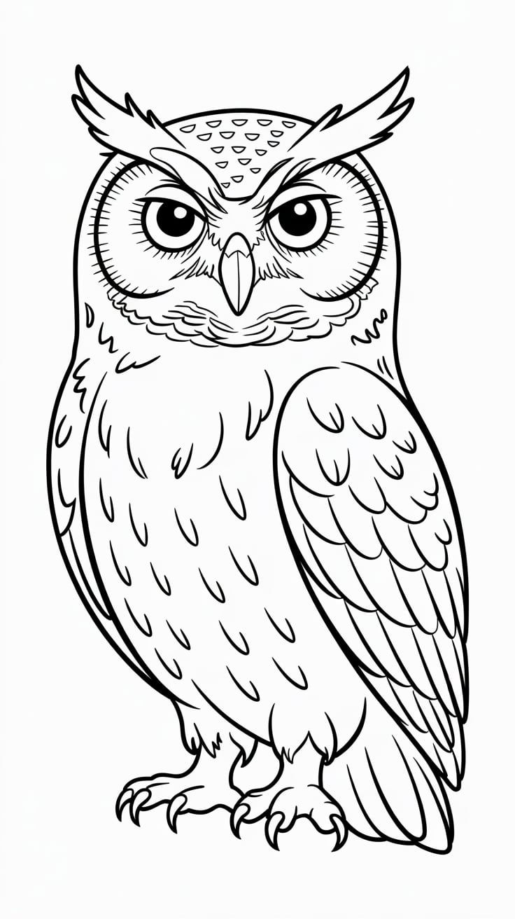 coloring page of owl