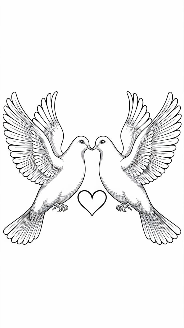 valentines color pages