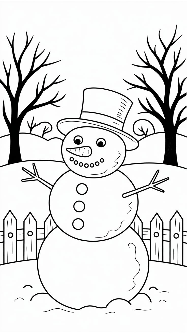 snowman coloring page free