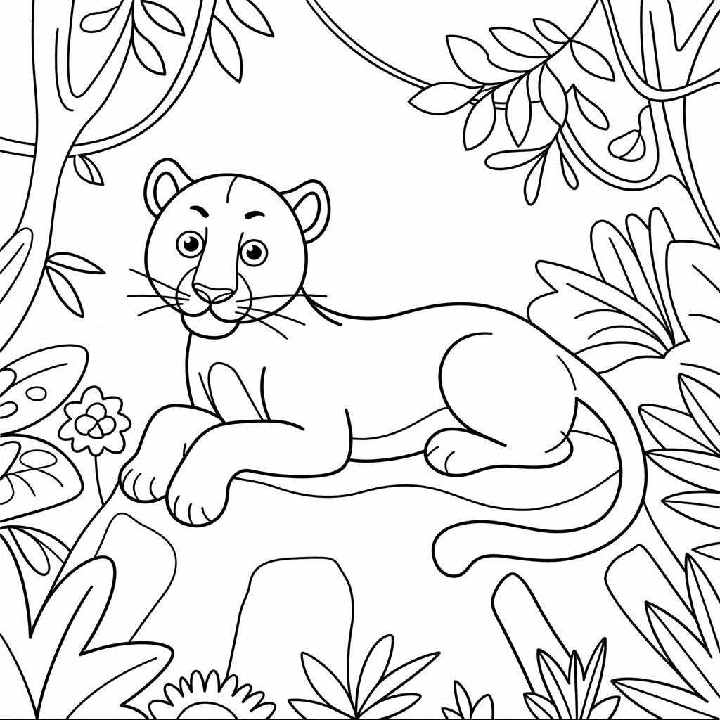 panther party coloring book