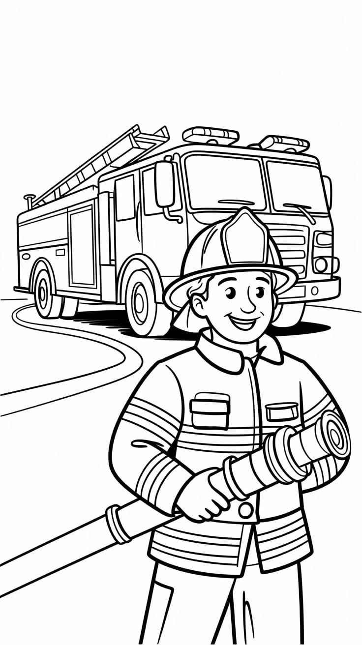 preschool firefighter coloring pages