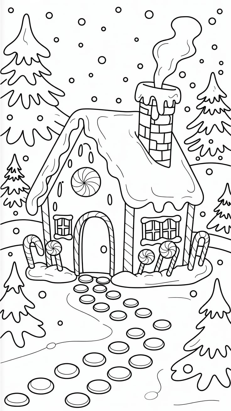 gingerbread house coloring pages