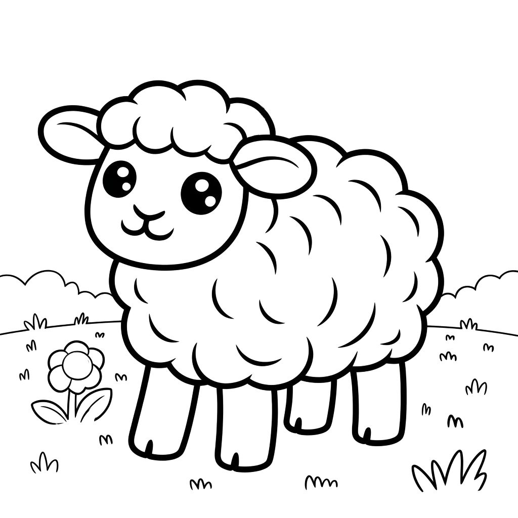 printable sheep coloring page