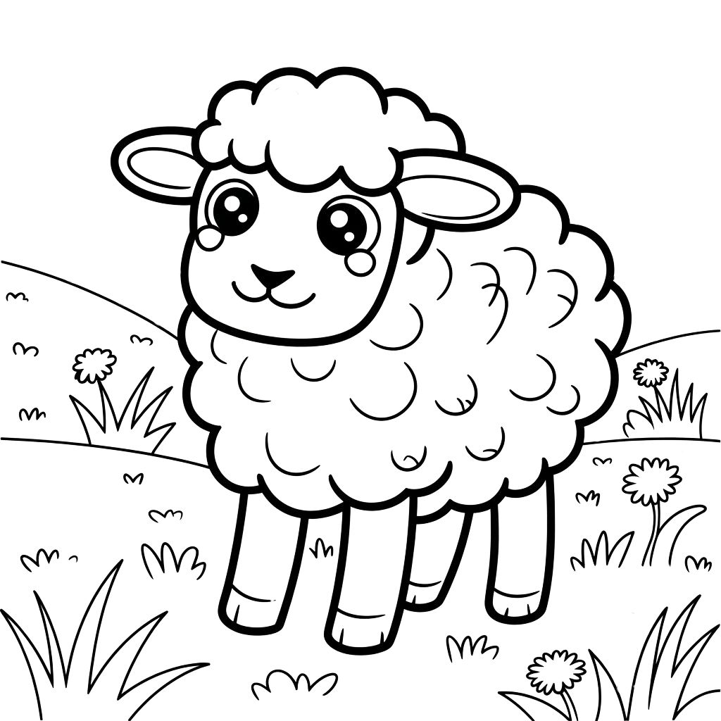 coloring page sheep
