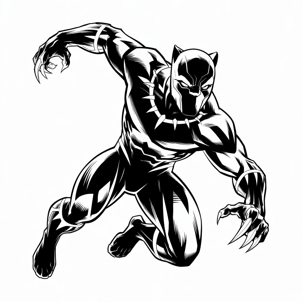 black panther coloring page