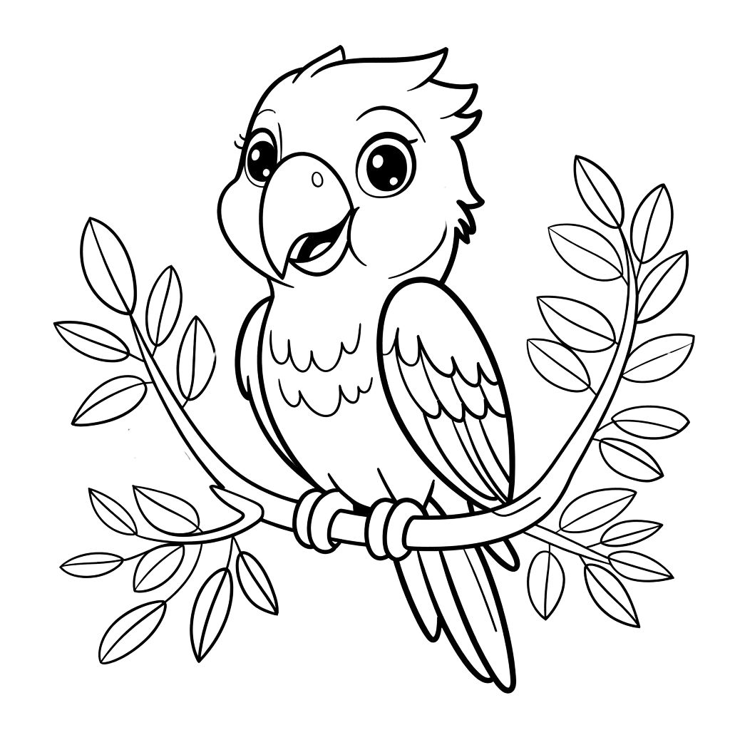 coloring pages of parrots