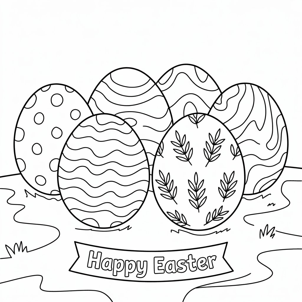 easter eggs coloring sheets