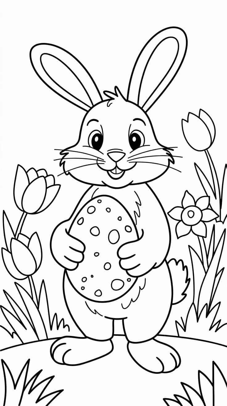 coloring sheets of easter bunnies