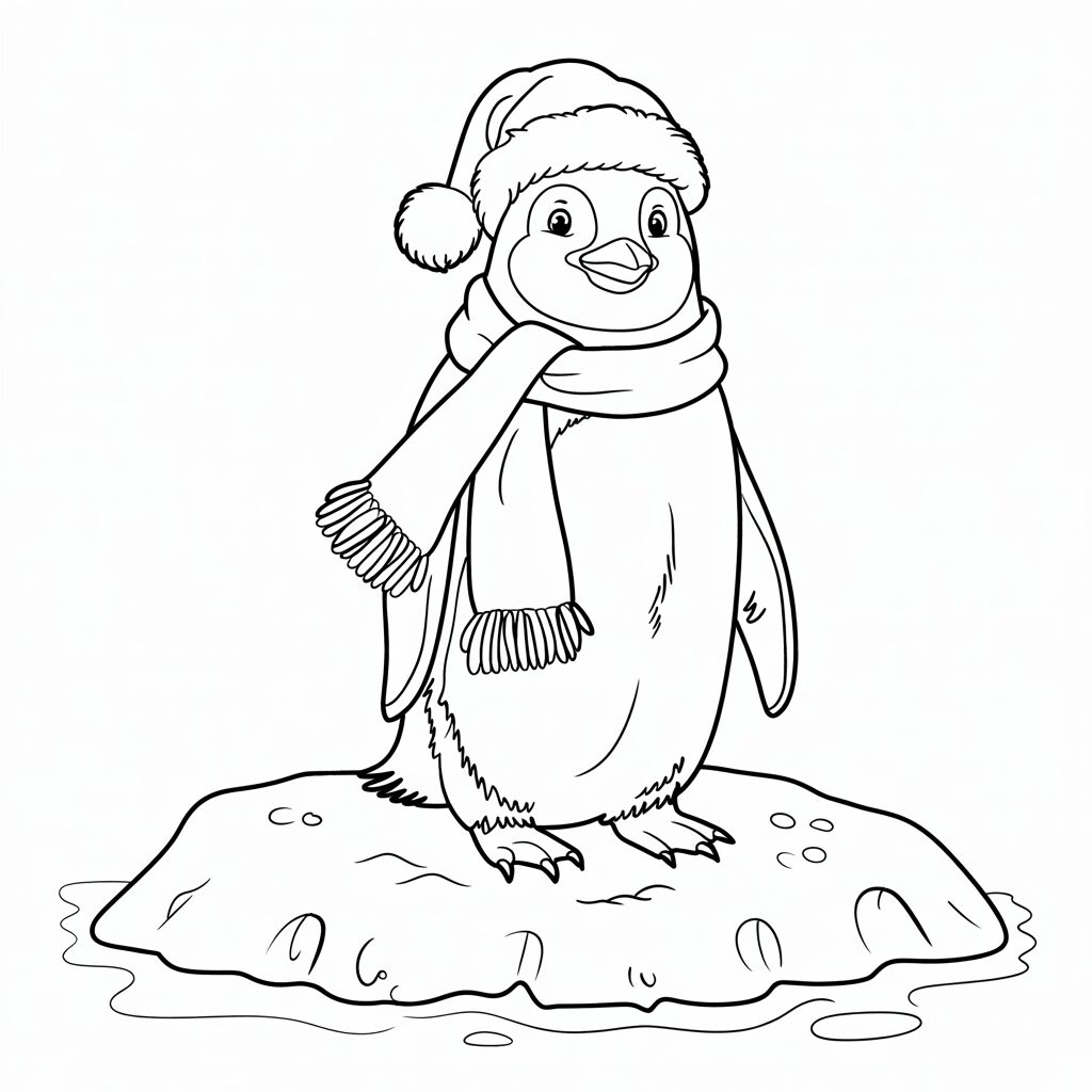 penguin color page