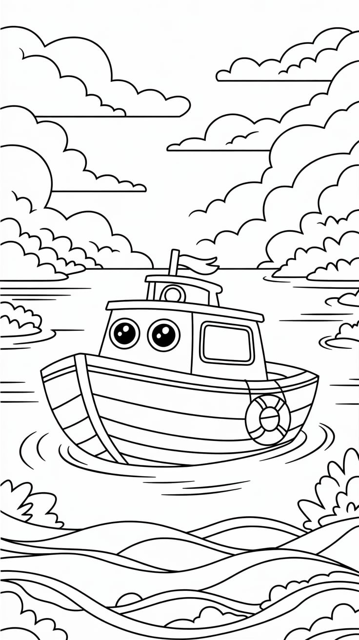 coloring pages of speed boats
