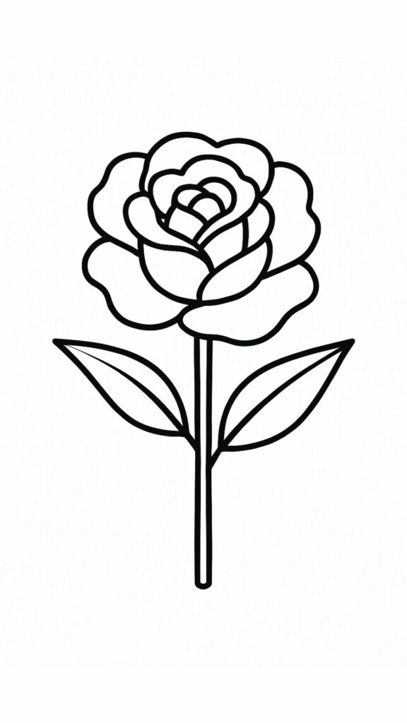 printable rose coloring pages