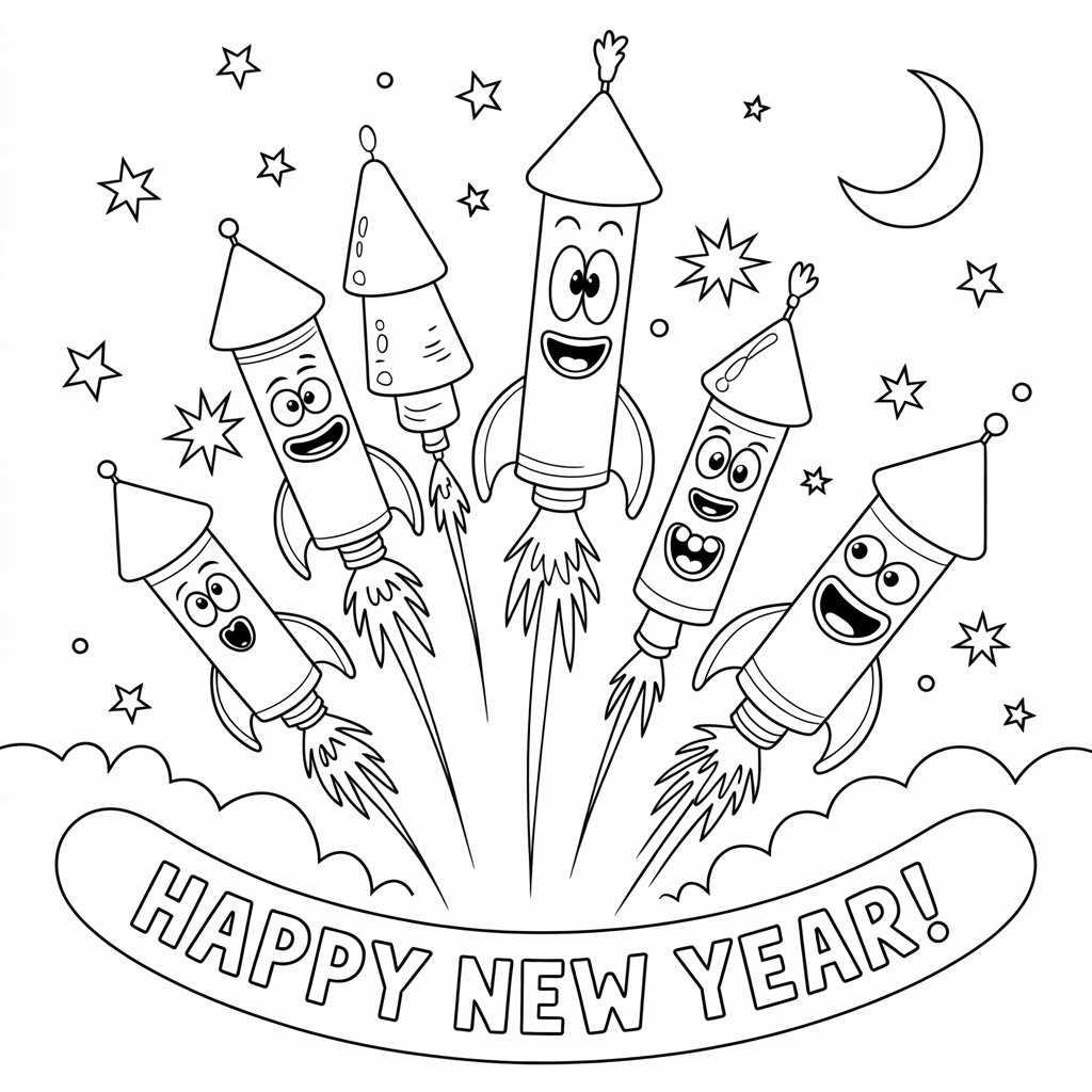 rocket ship color page