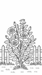 rose bush coloring page