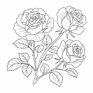 rose bush coloring pages