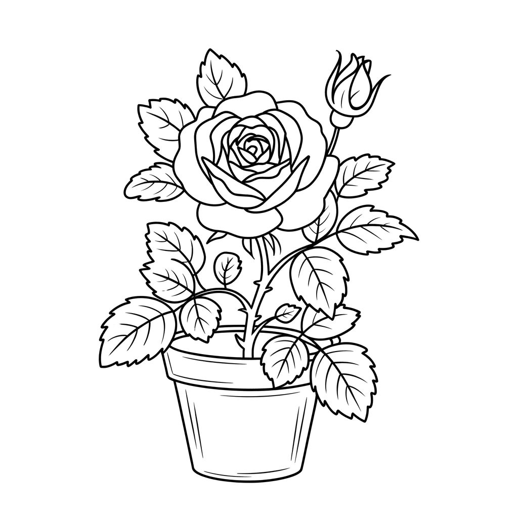rose coloring page