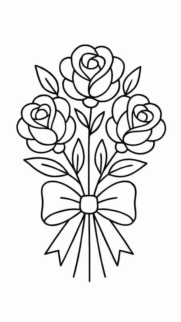 rose coloring sheets