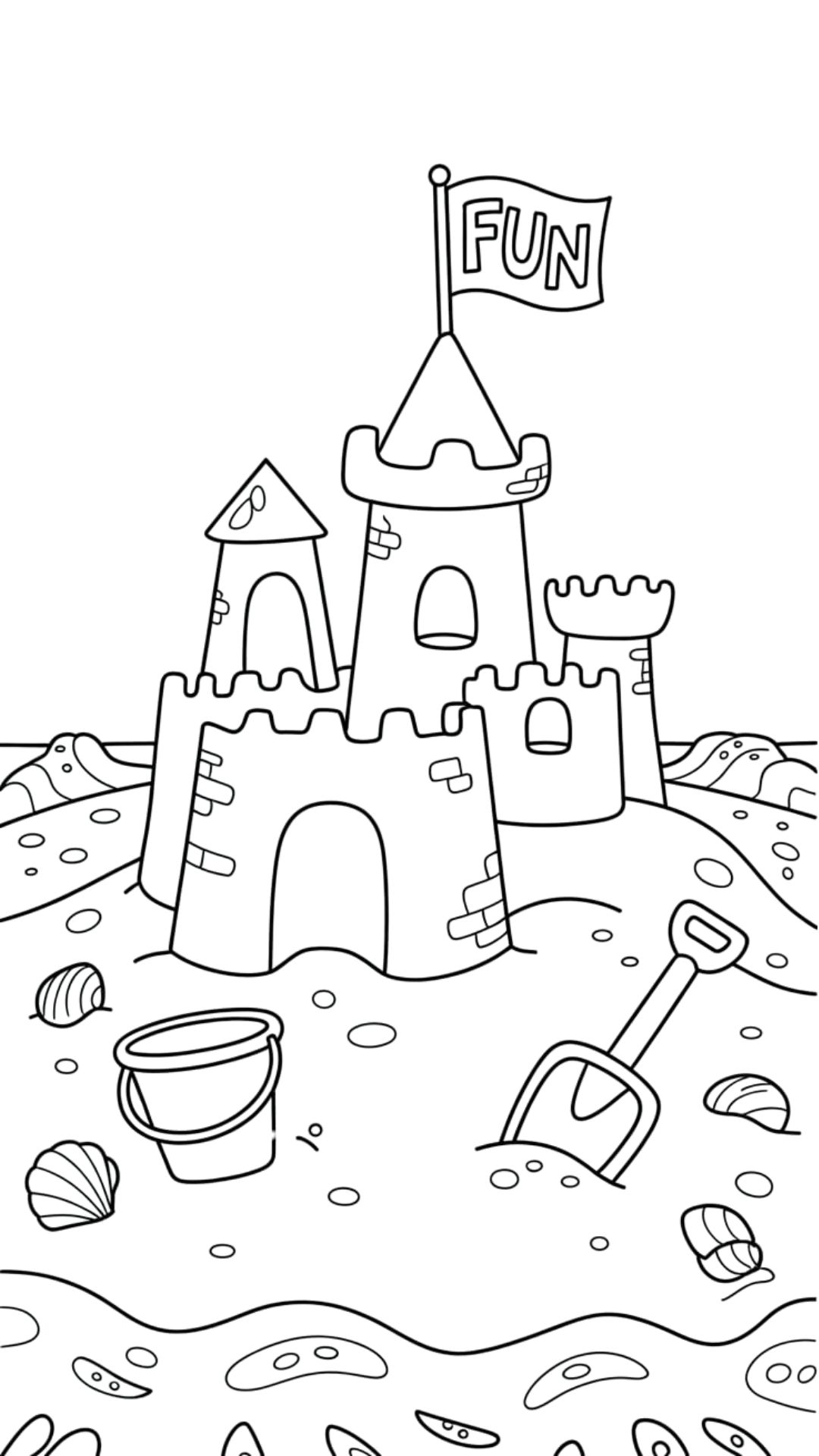 sand castle coloring pages