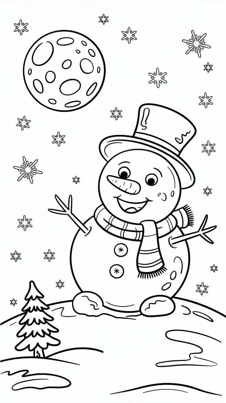 snowman coloring page printable