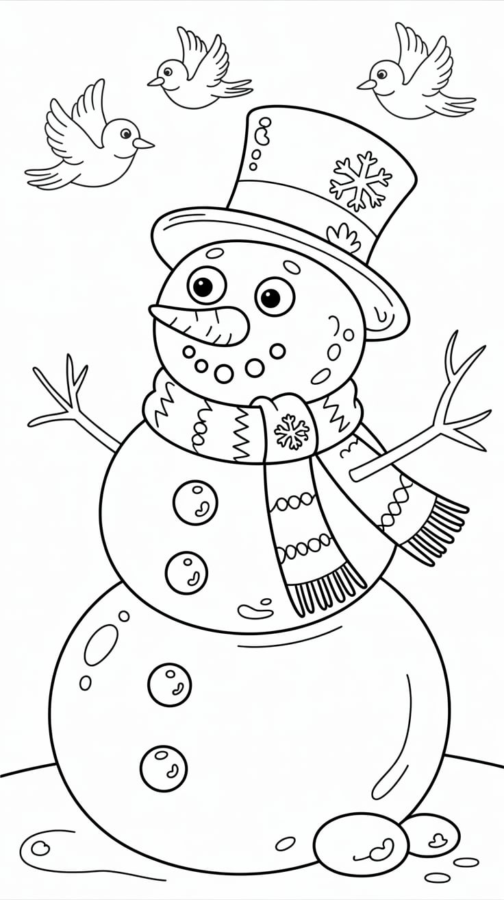 snowman coloring pages for kids