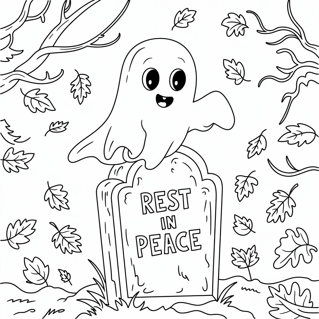 spooky coloring page