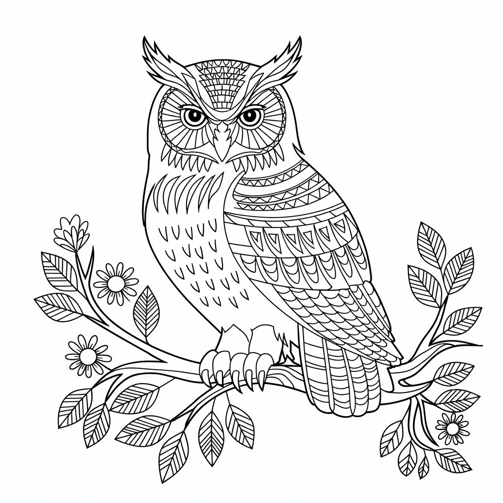 owl coloring pages for adults