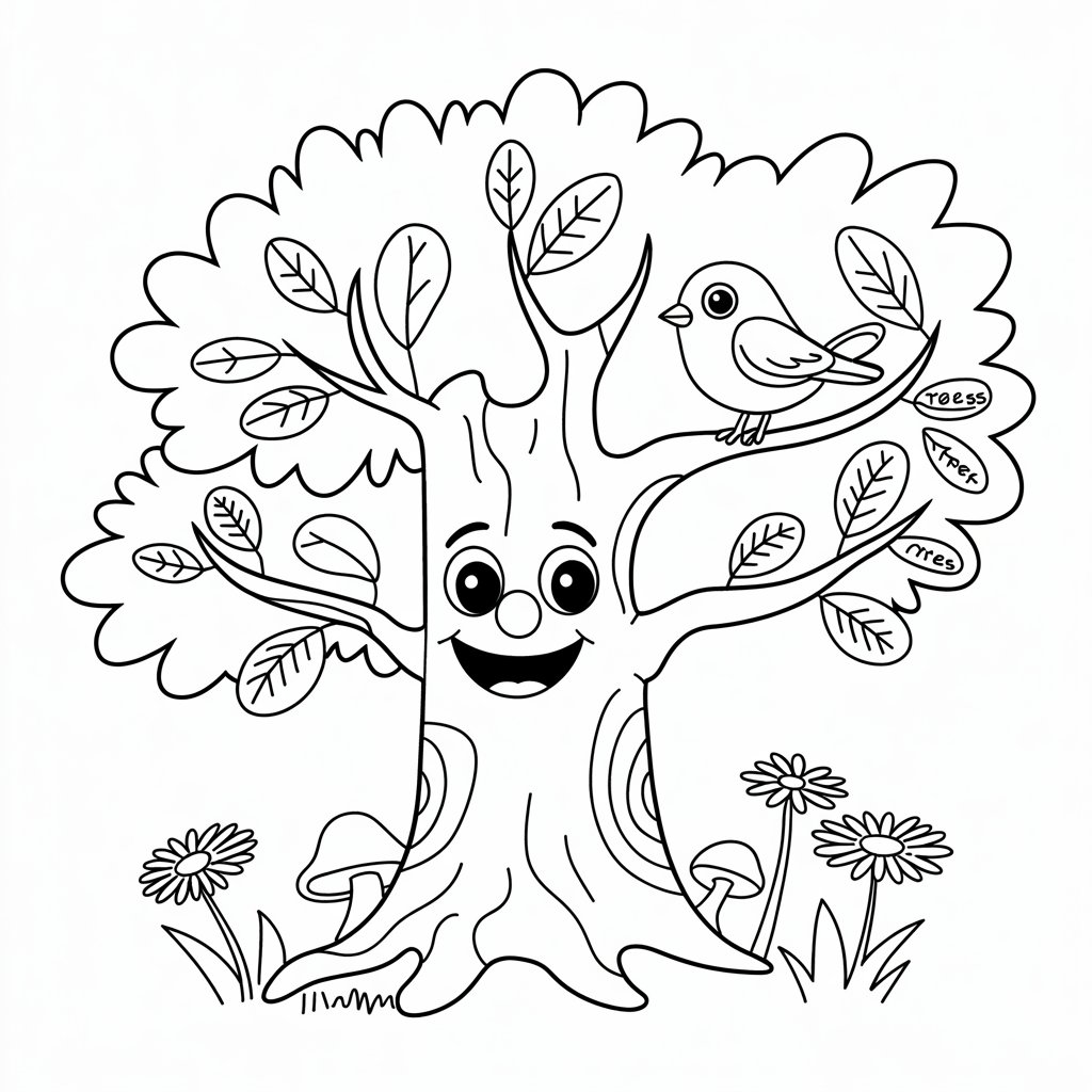 tree coloring page