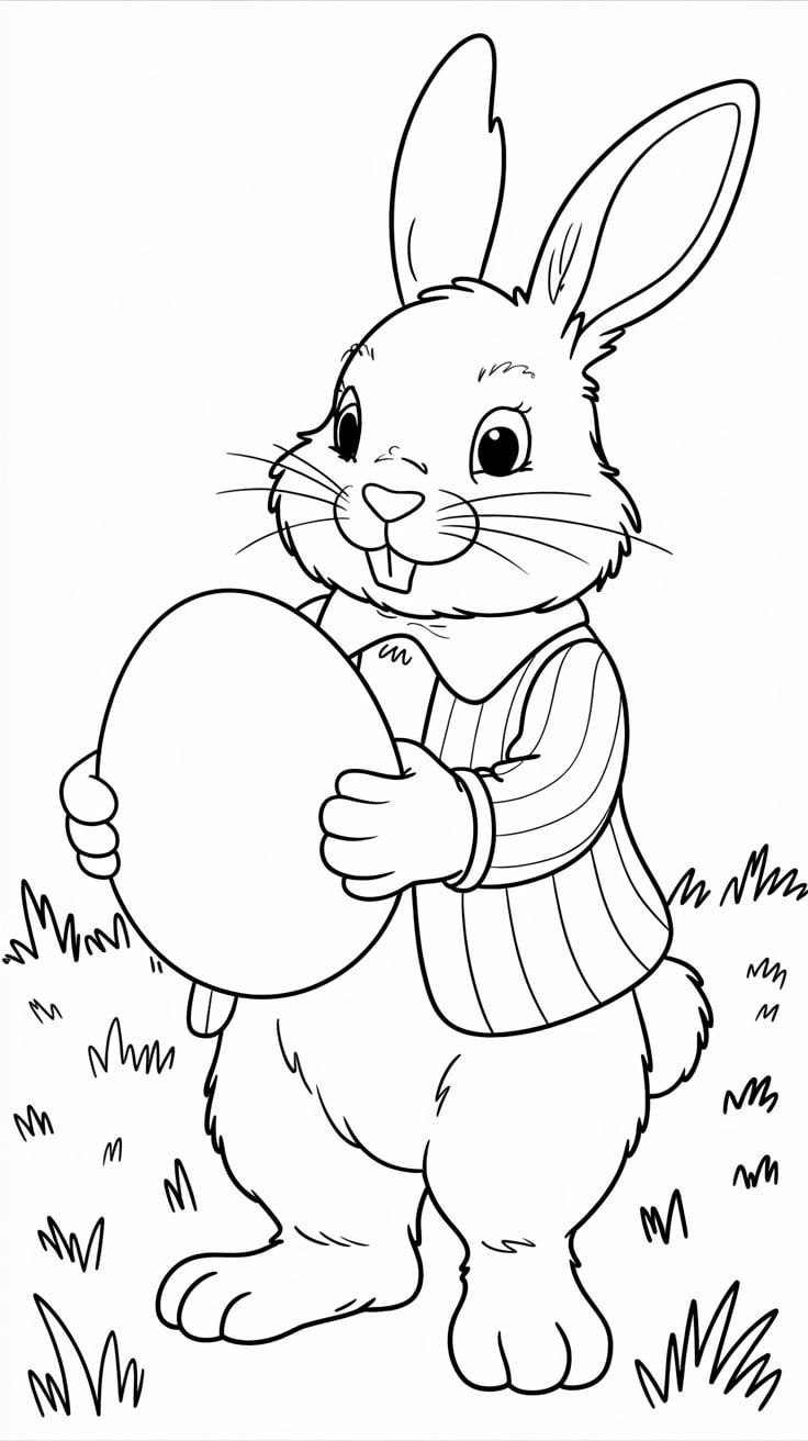 easter bunny coloring book pages