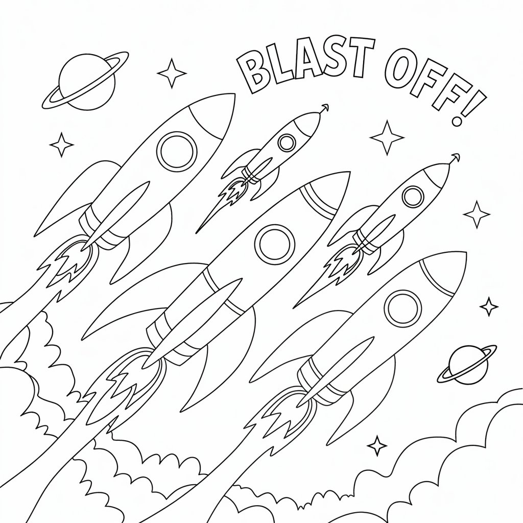 rocket color pages