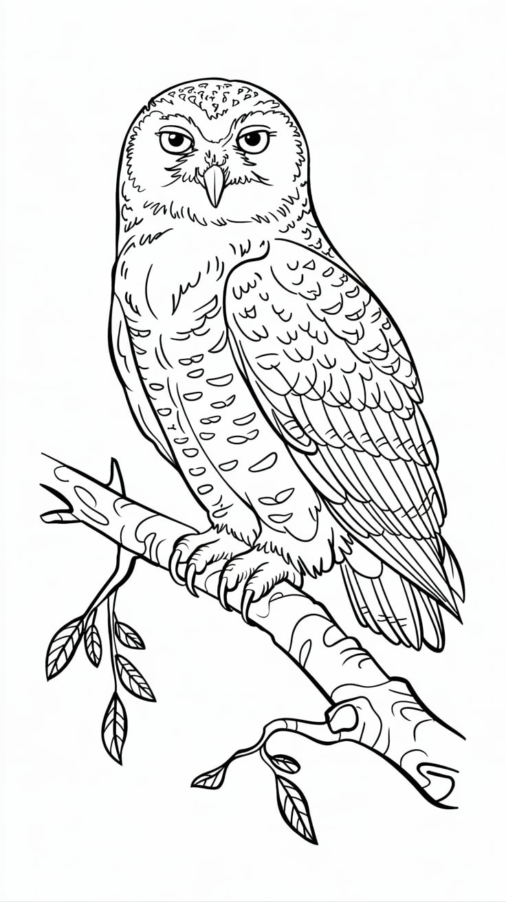 owl coloring page printable