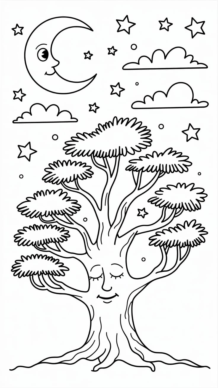 trees coloring pages