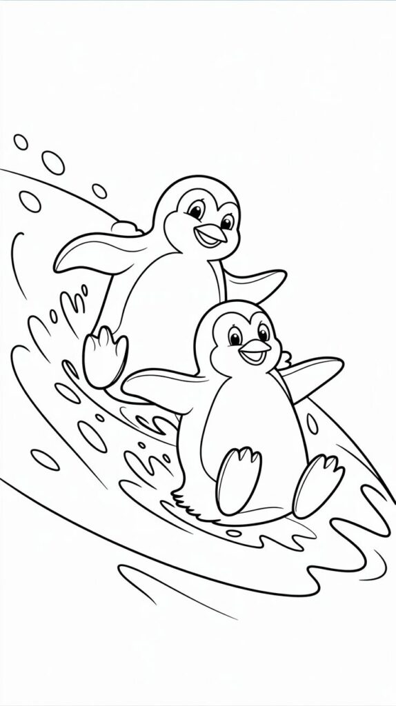penguin free coloring pages