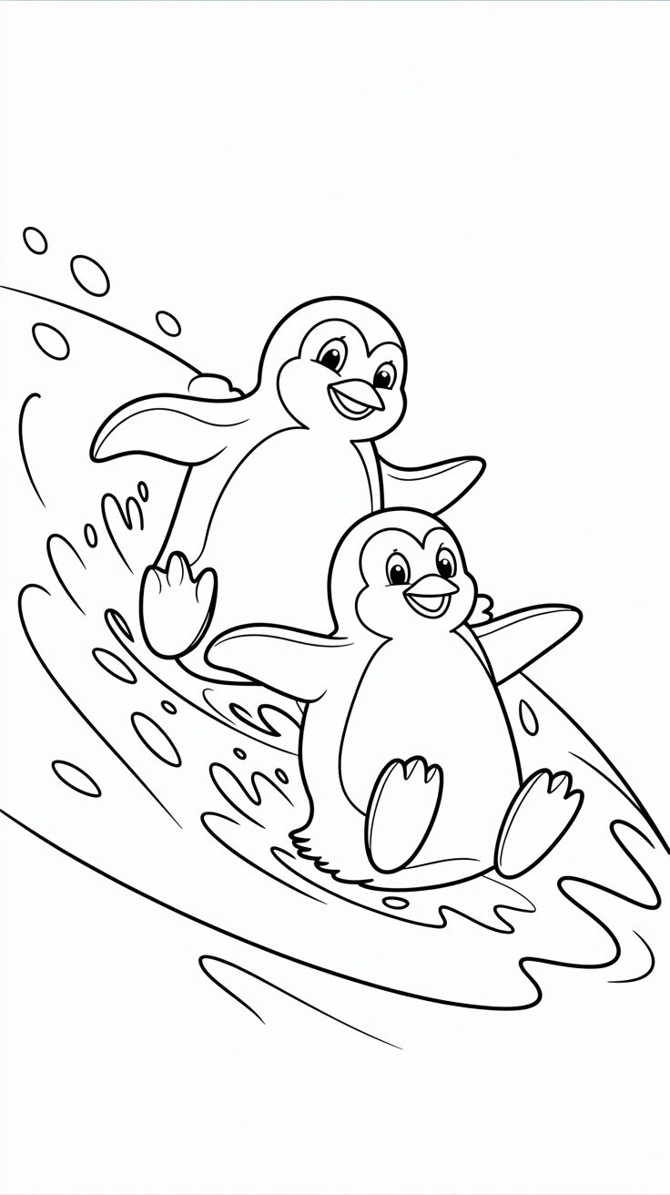 penguin free coloring pages
